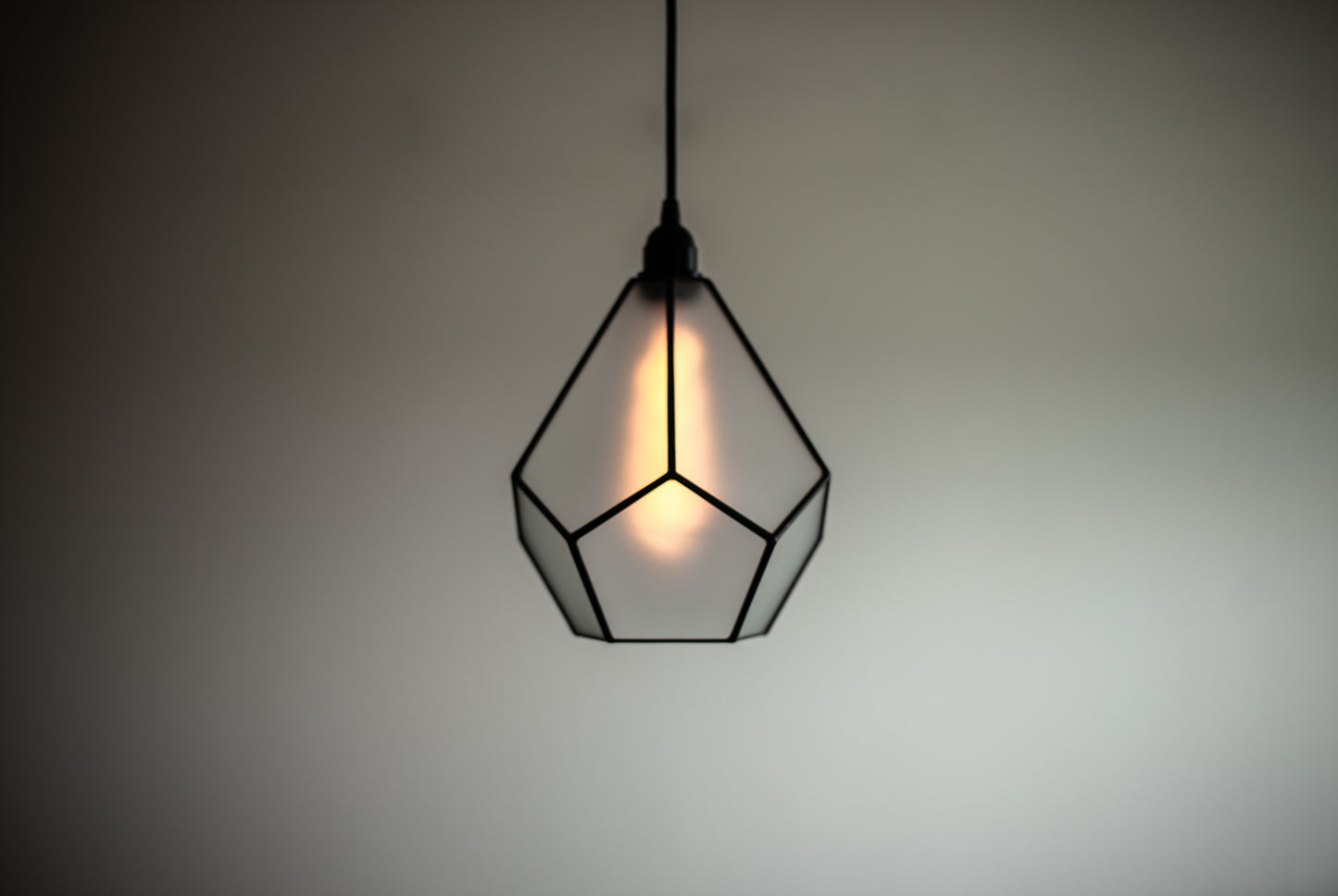 Pointed Dodecahedron Geometric Matt Glass Chandelier