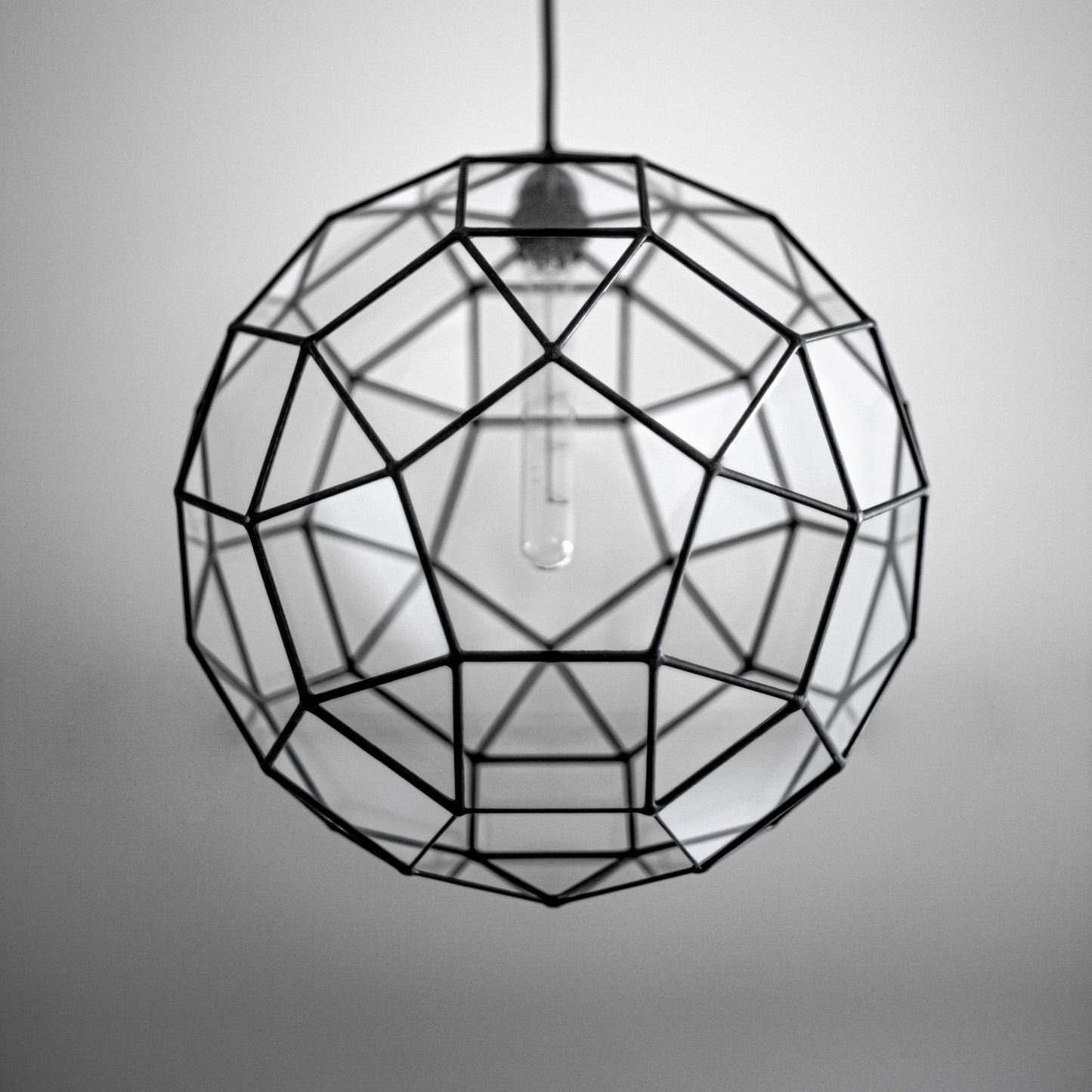 Rhombicosidodecahedron Geometric Glass Chandelier