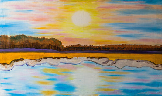 Winter lake in Russia