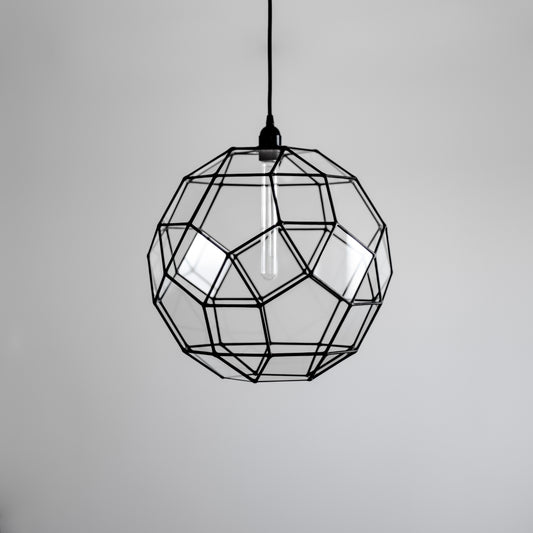 Rhombicosidodecahedron Geometric Glass Chandelier