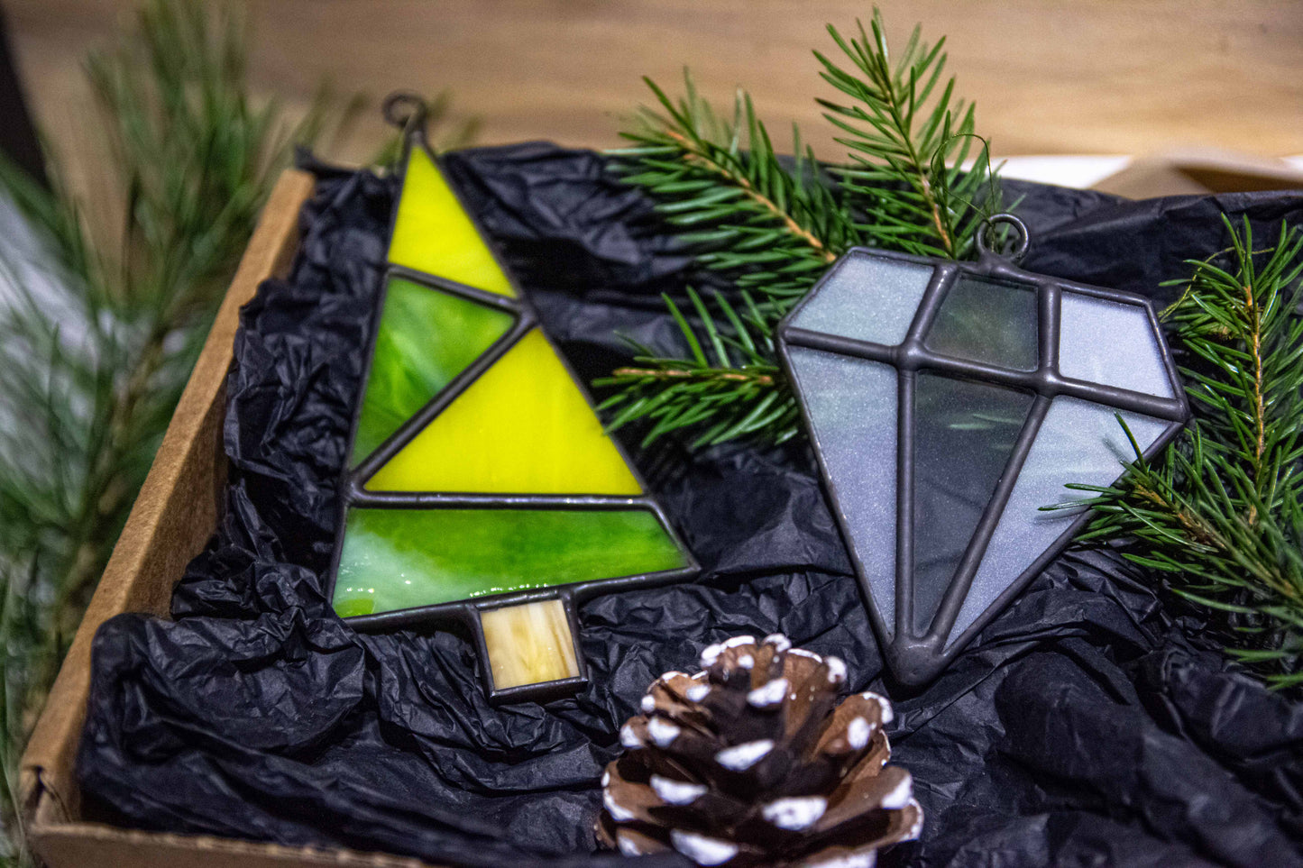 Christmas Geometric Glass Toys