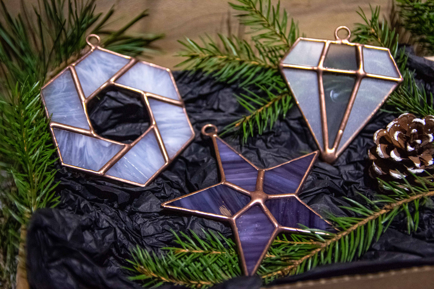 Christmas Geometric Glass Toys