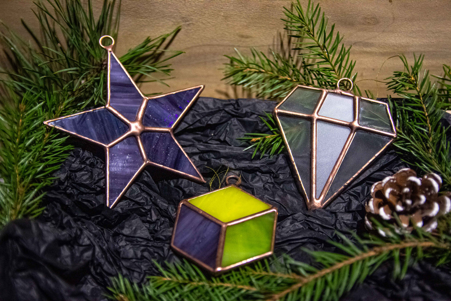 Christmas Geometric Glass Toys