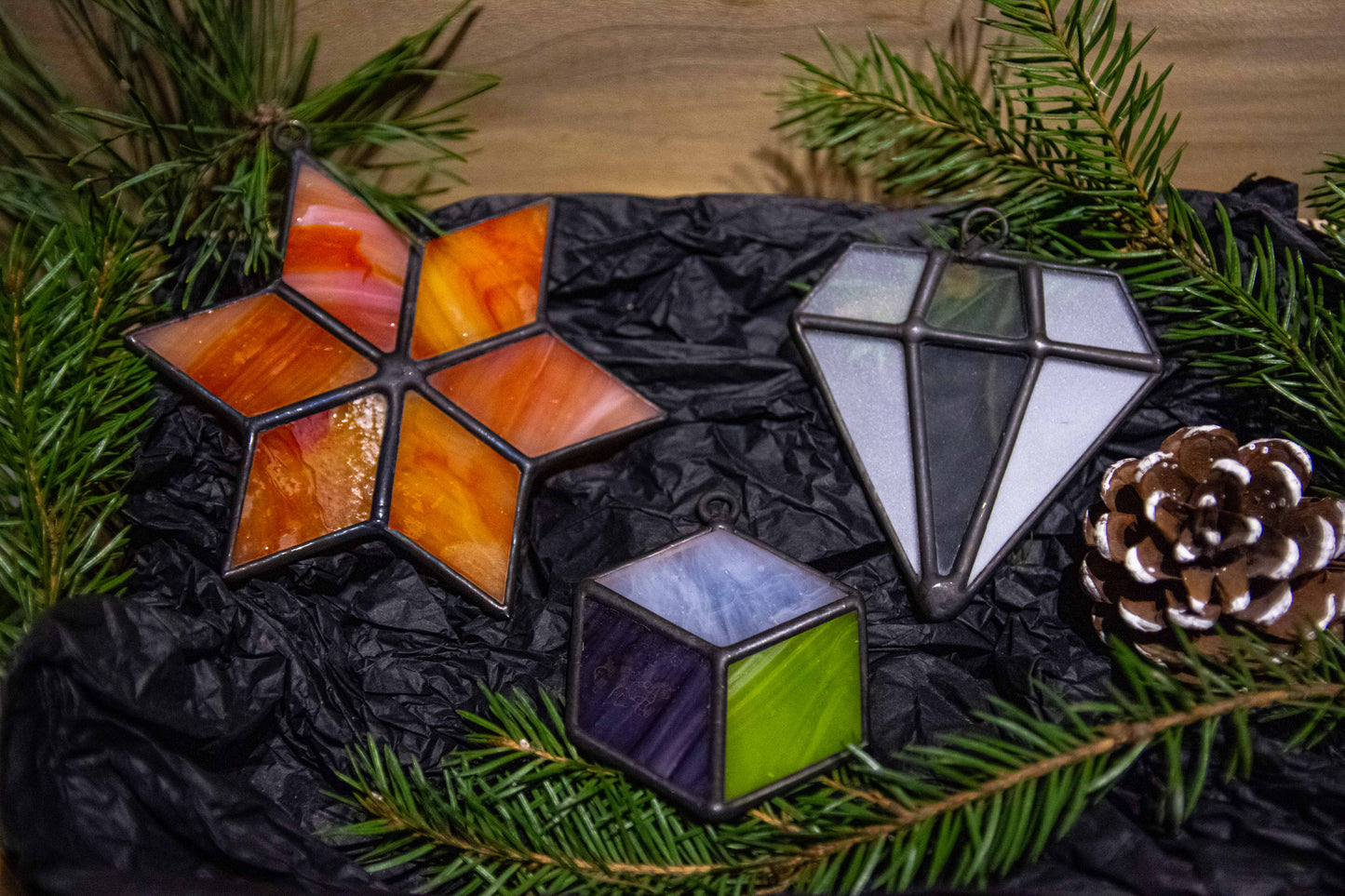 Christmas Geometric Glass Toys