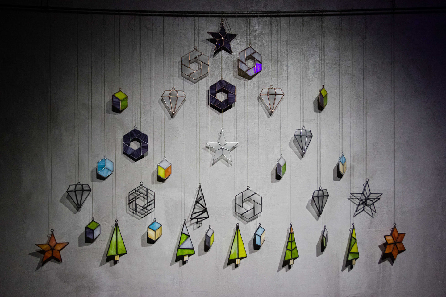 Christmas Geometric Glass Toys