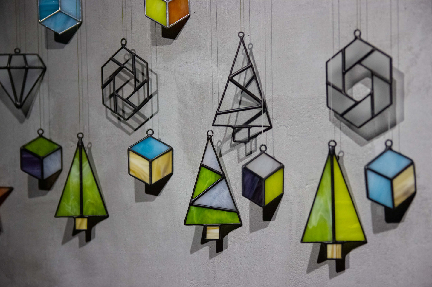 Christmas Geometric Glass Toys