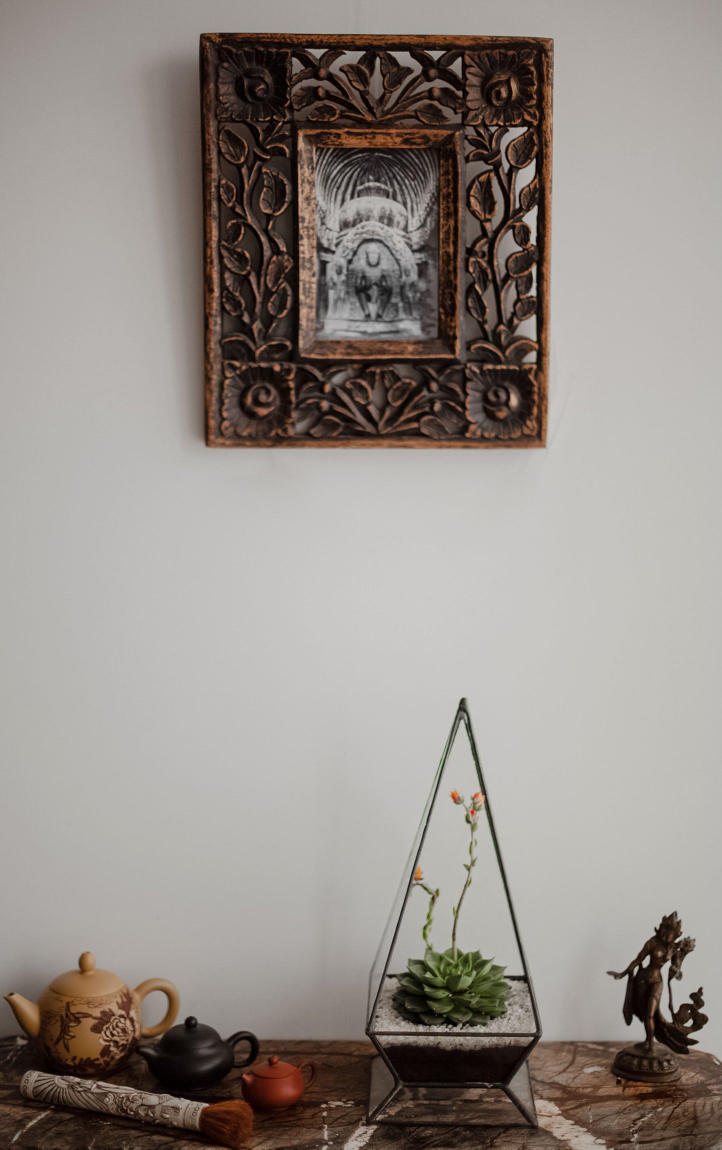 Small Pyramid Glass Planter