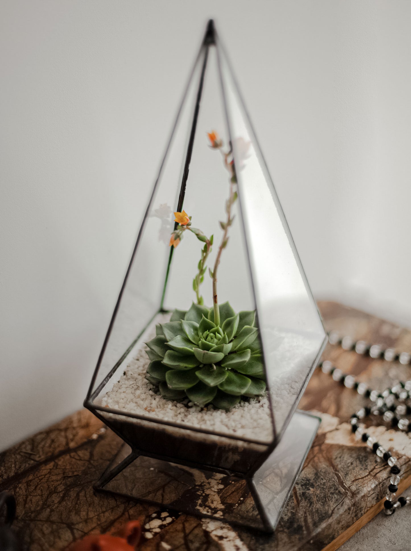 Small Pyramid Glass Planter
