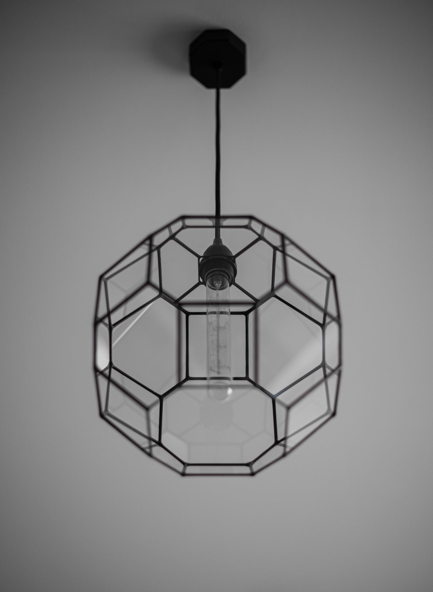 Truncated Cuboctahedron Glass Geometric Chandelier