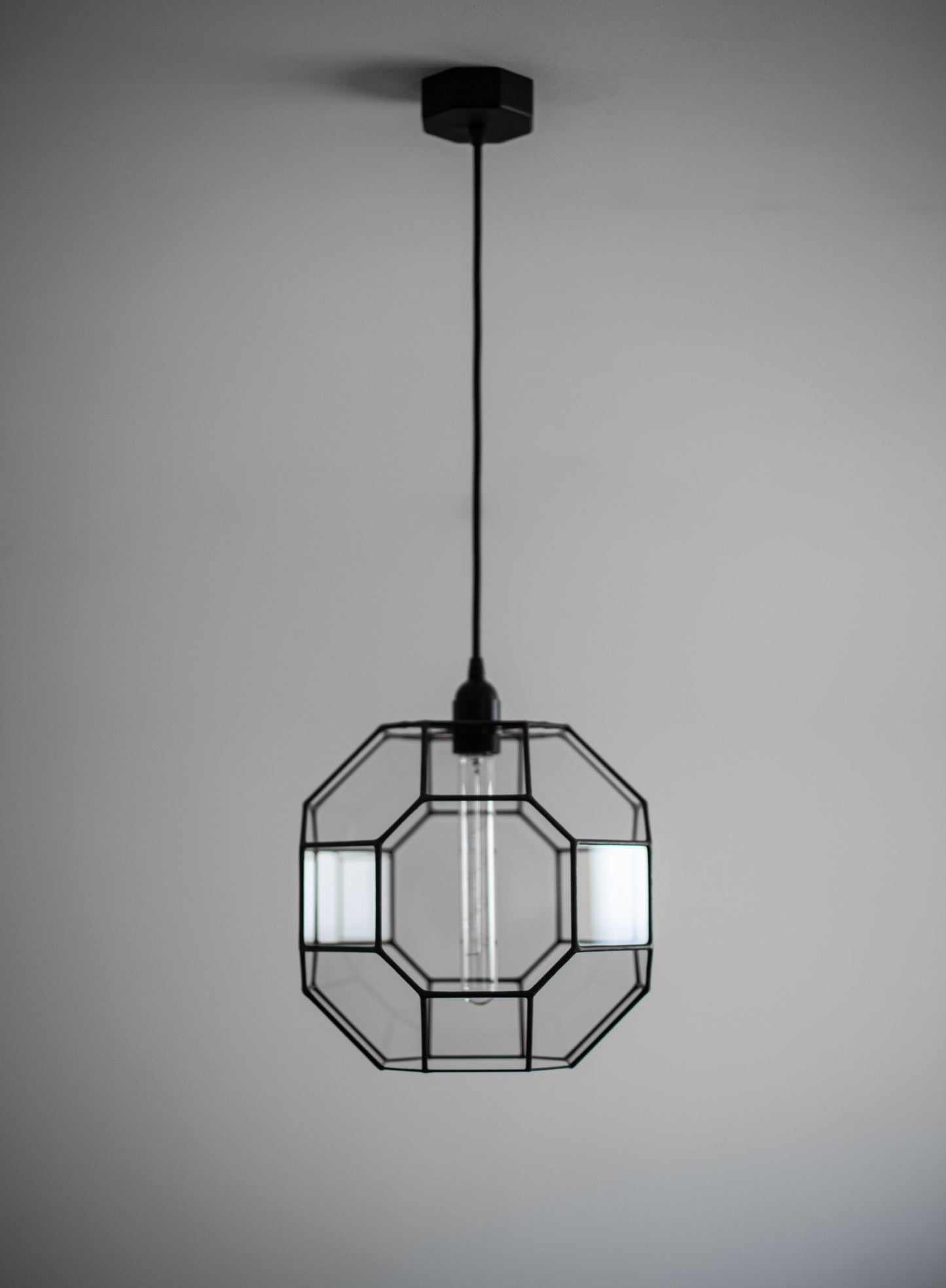 Truncated Cuboctahedron Glass Geometric Chandelier