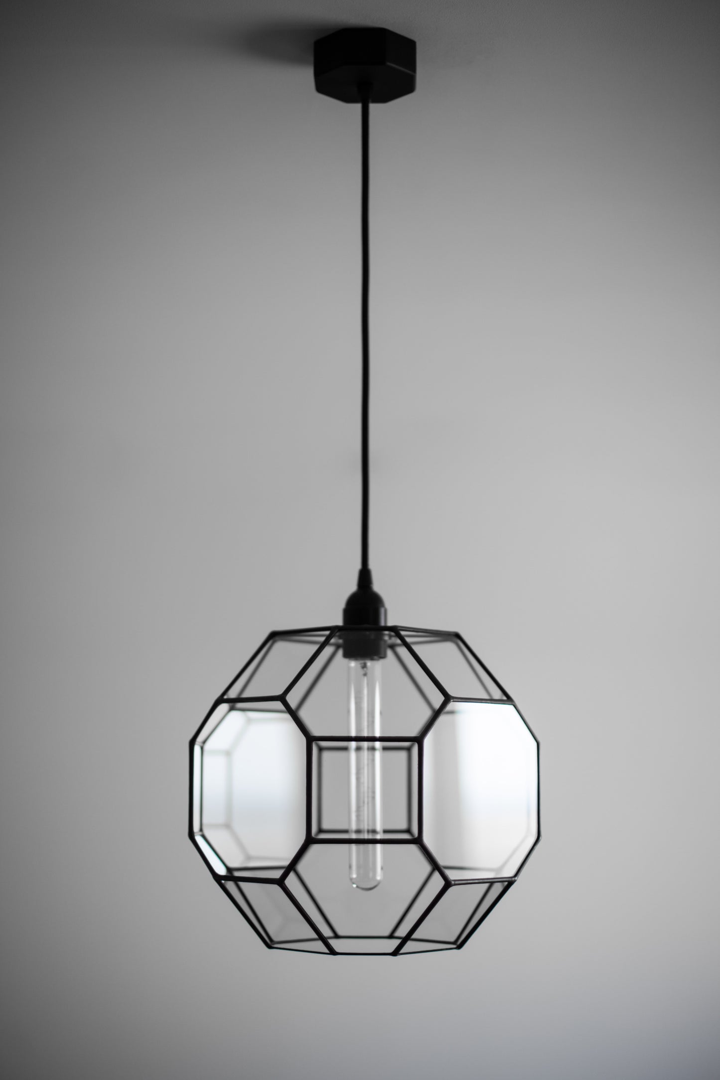 Truncated Cuboctahedron Glass Geometric Chandelier