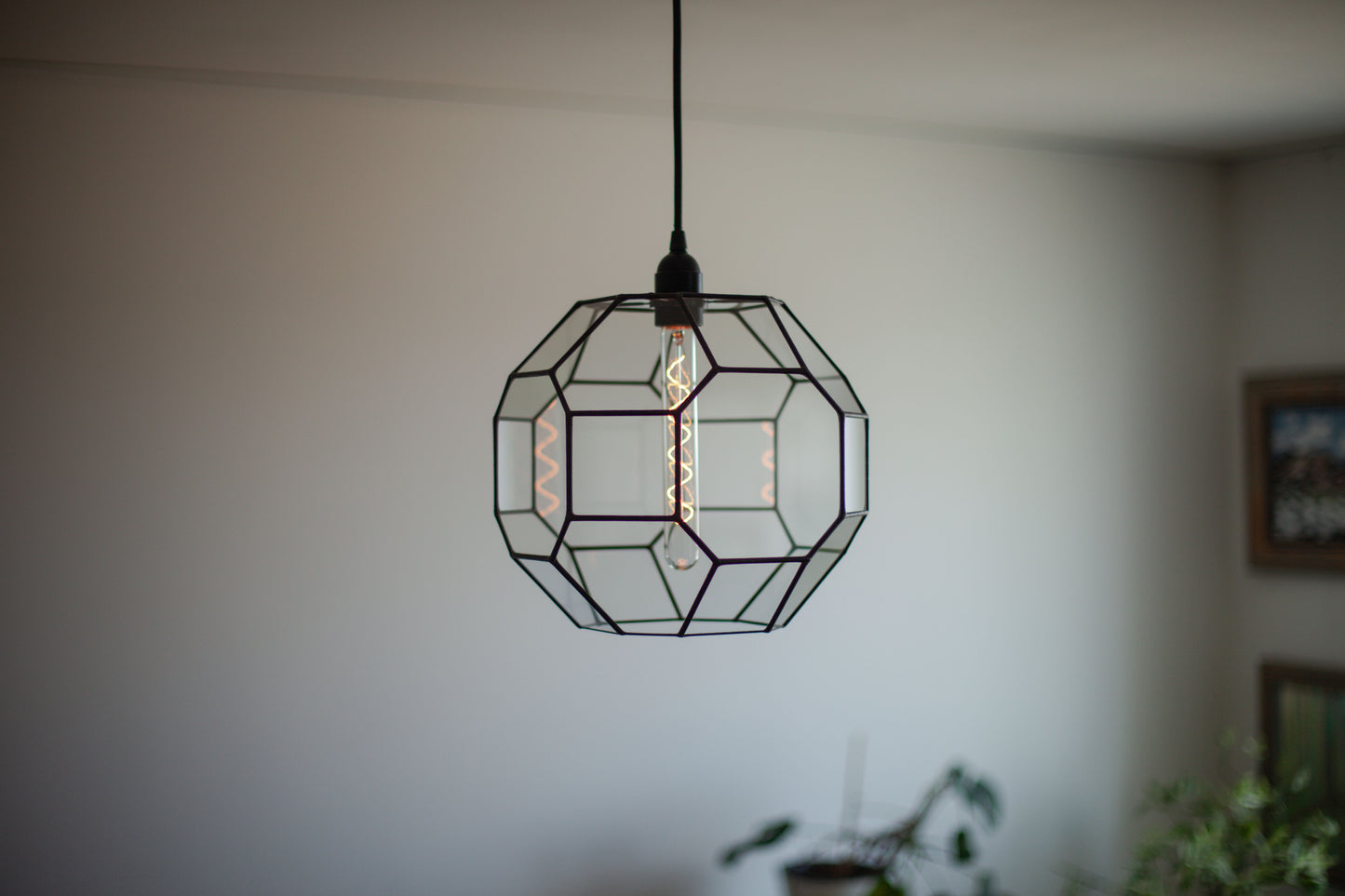 Truncated Cuboctahedron Glass Geometric Chandelier