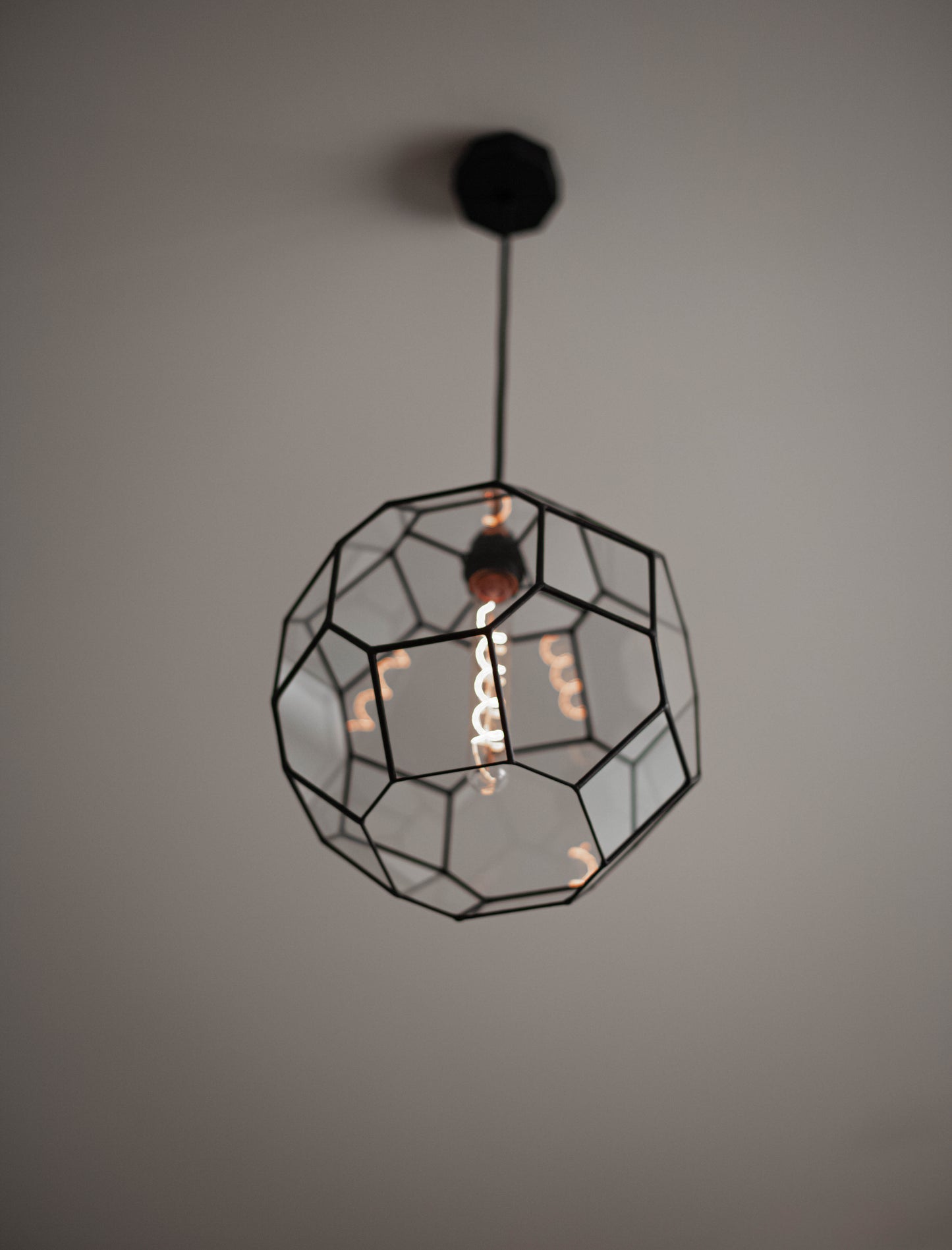 Truncated Cuboctahedron Glass Geometric Chandelier