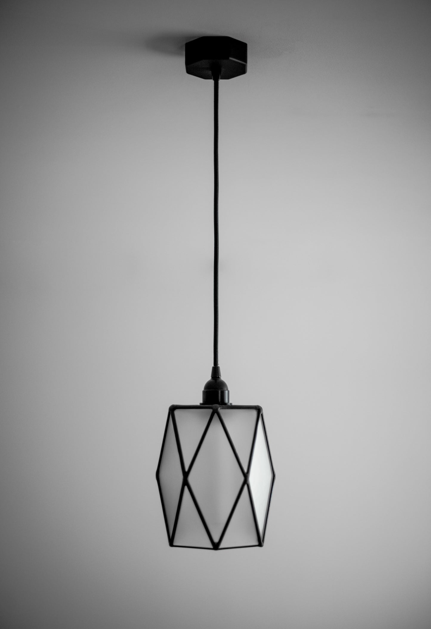 Hexagonal Matt Glass Chandelier
