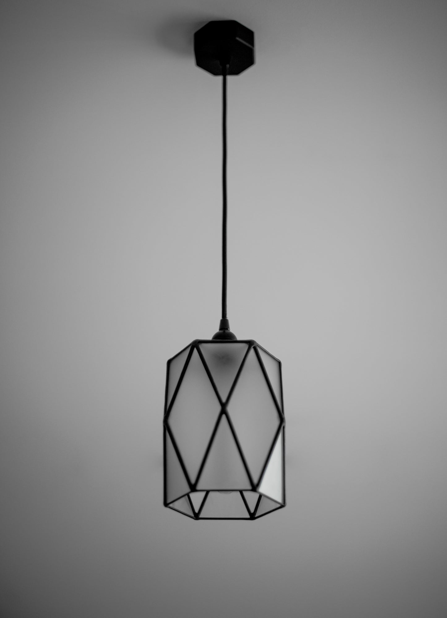 Hexagonal Matt Glass Chandelier