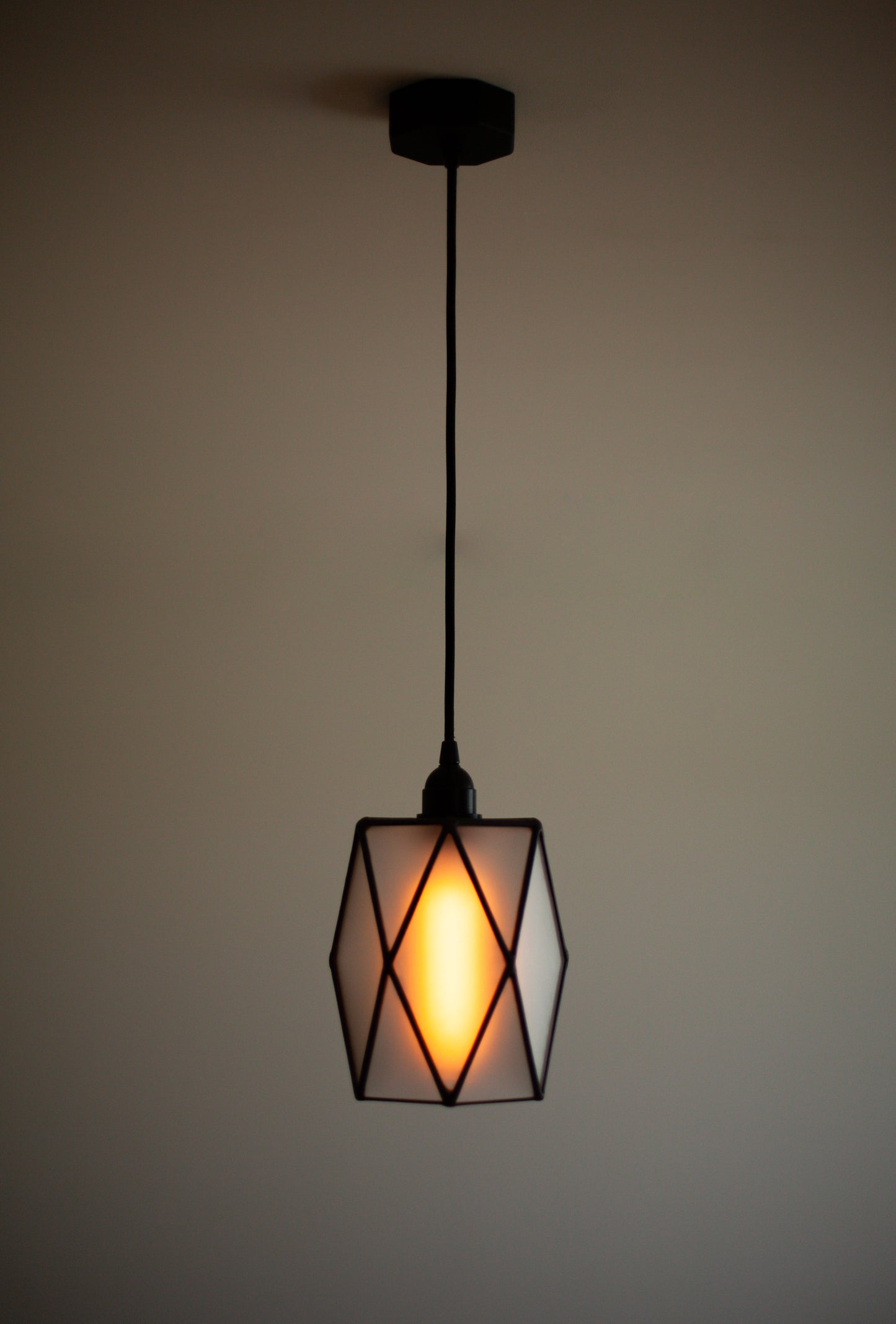 Hexagonal Matt Glass Chandelier