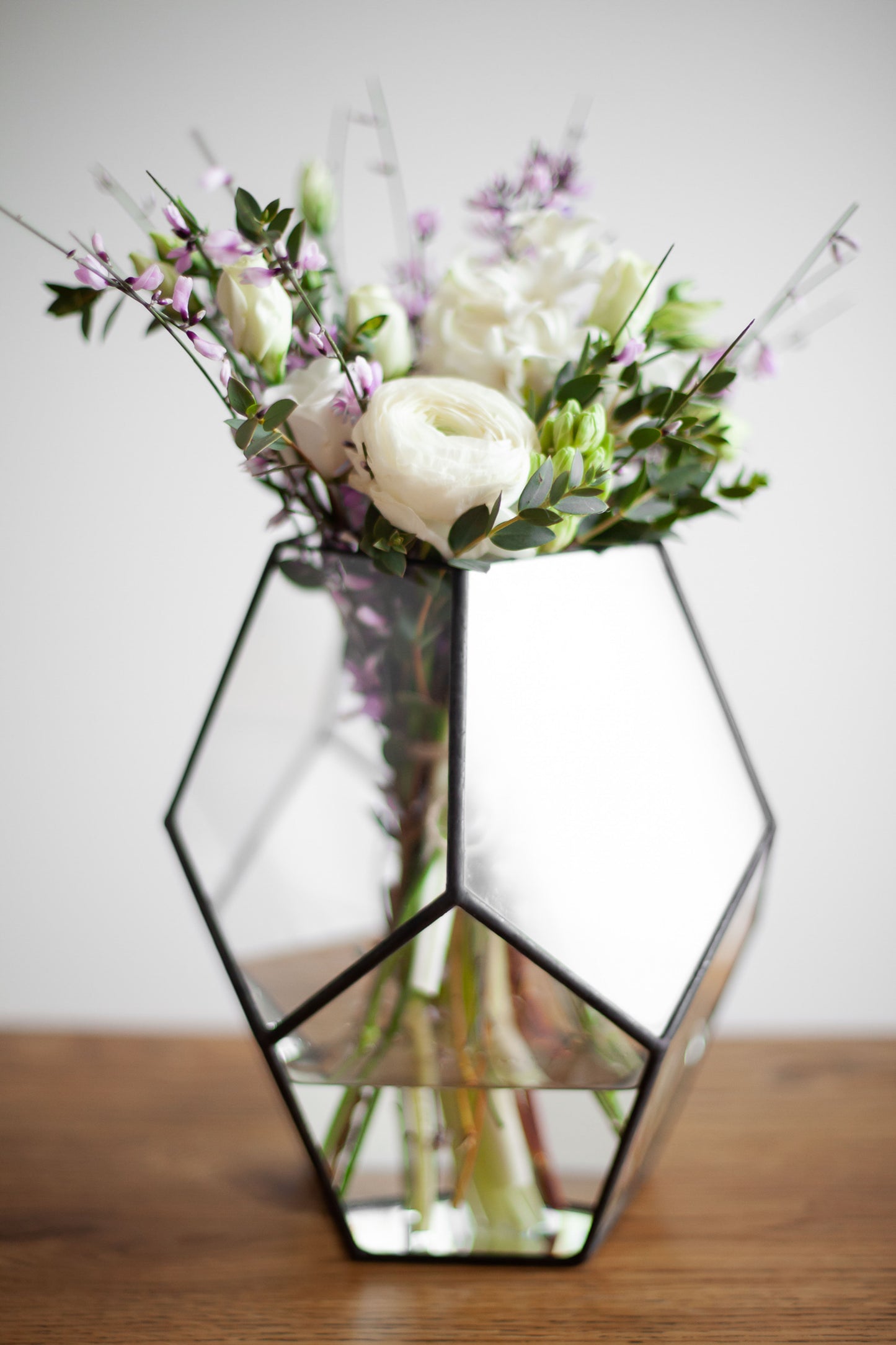 Geometric Dodecahedron Glass Vase