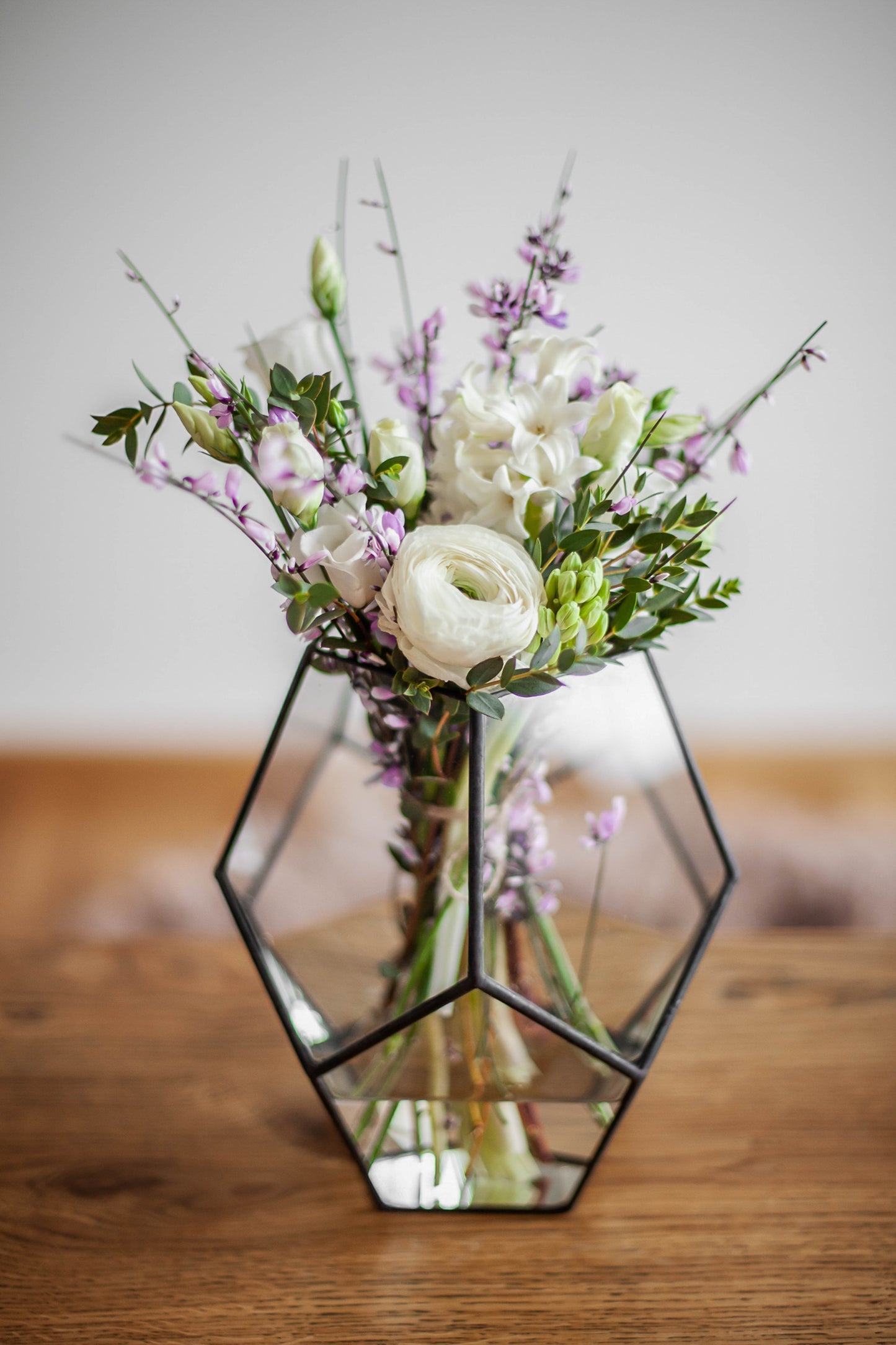 Geometric Dodecahedron Glass Vase
