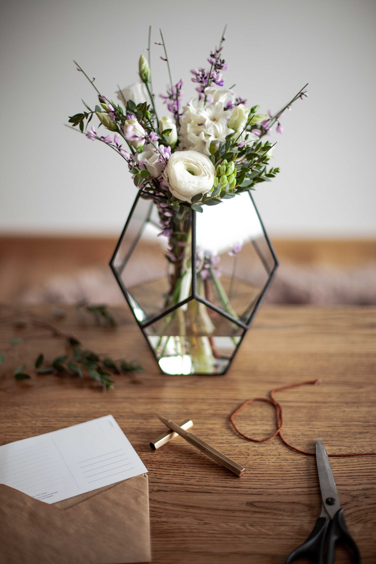 Geometric Dodecahedron Glass Vase