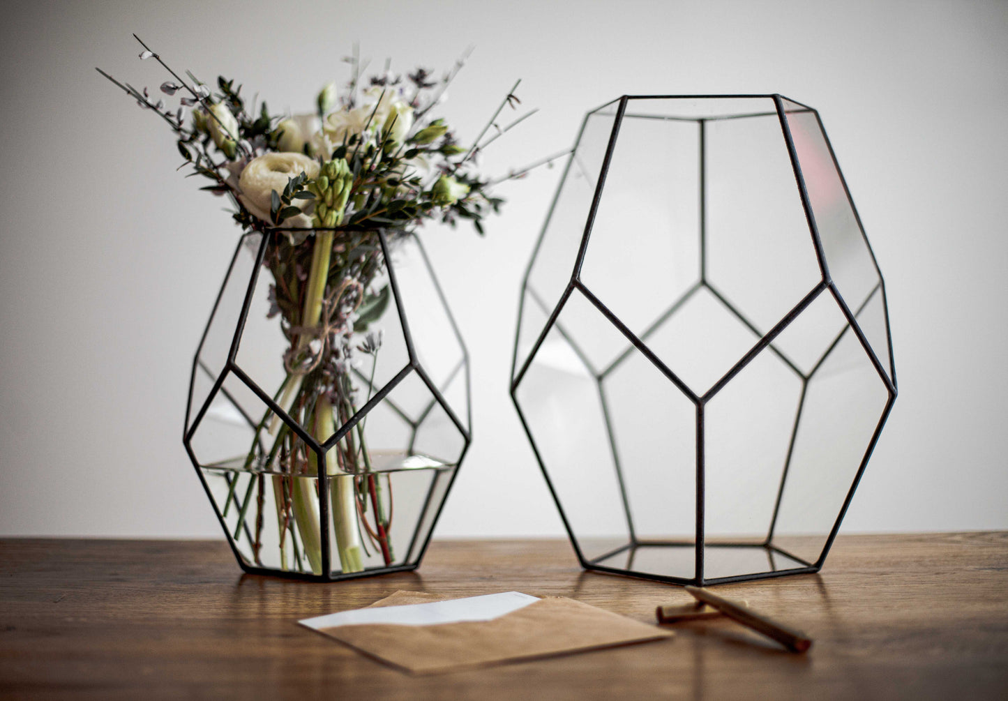 Geometric Dodecahedron Glass Vase