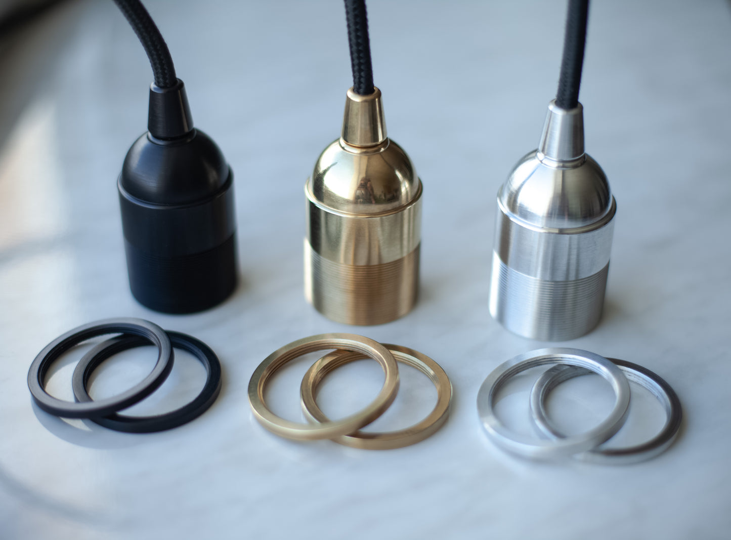 Mount Lighting Fixture For Chandelier Solid Brass / Black Anodized Aluminium / Silver