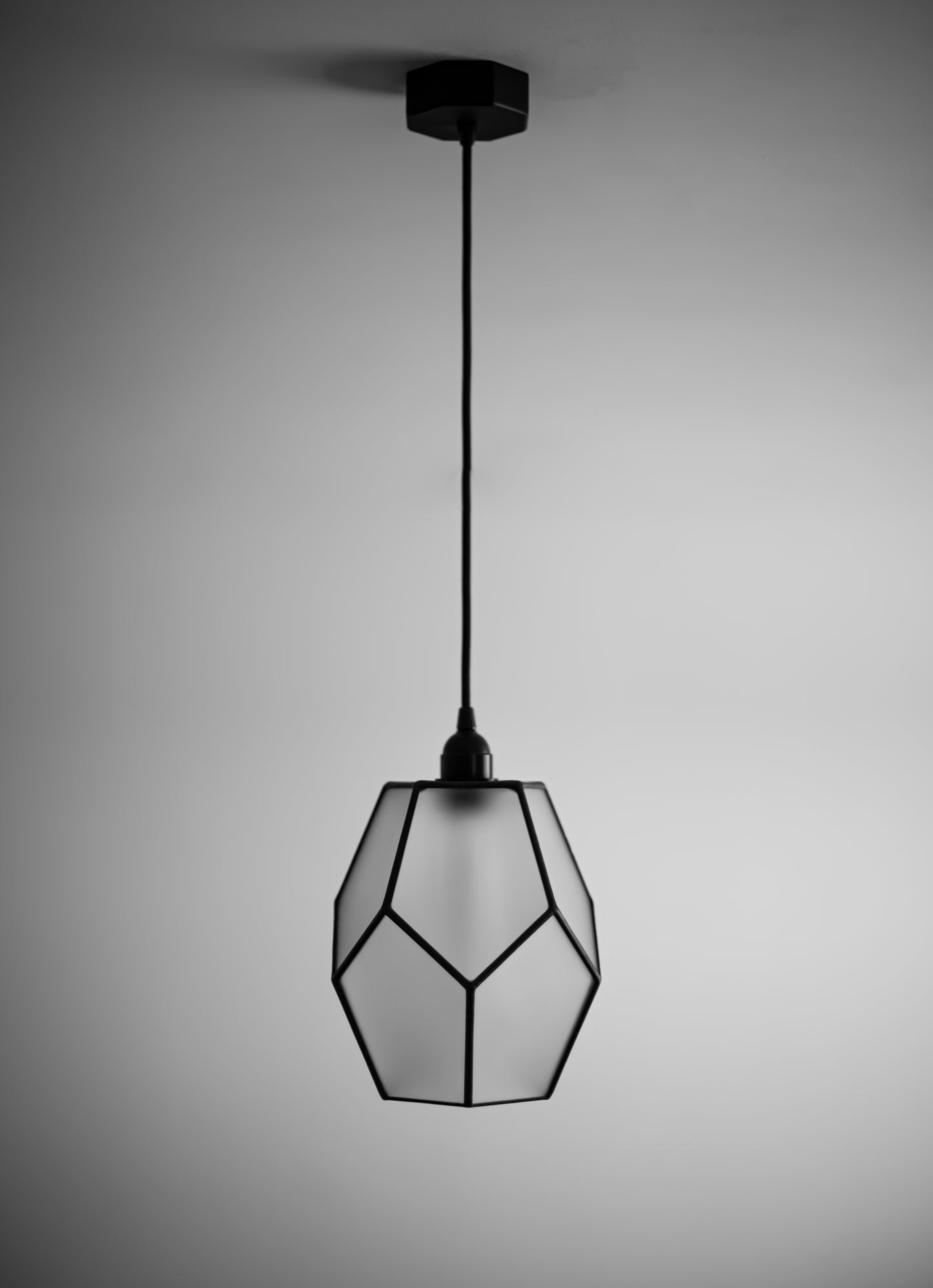 Elongated Dodecahedron Matt Glass Geometric Chandelier