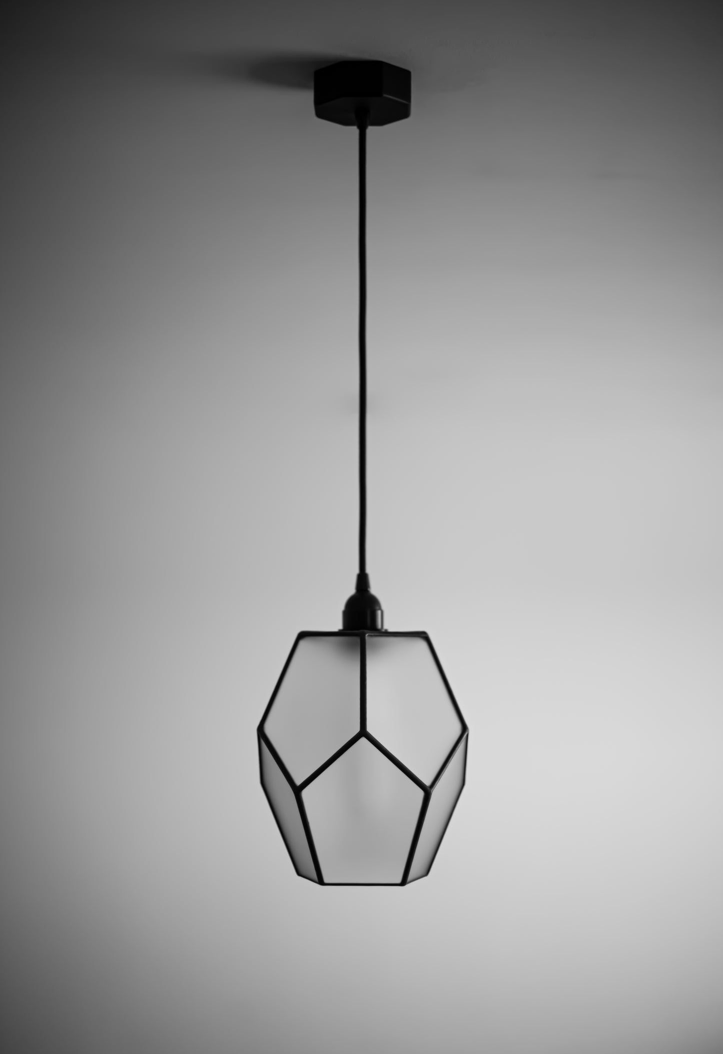 Elongated Dodecahedron Matt Glass Geometric Chandelier
