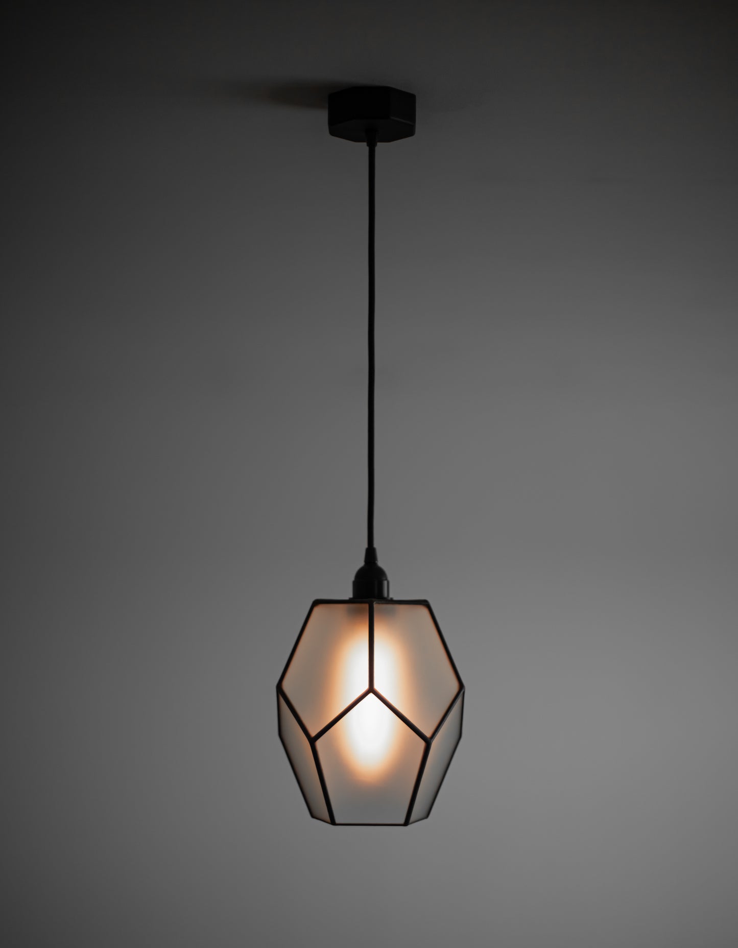 Elongated Dodecahedron Matt Glass Geometric Chandelier