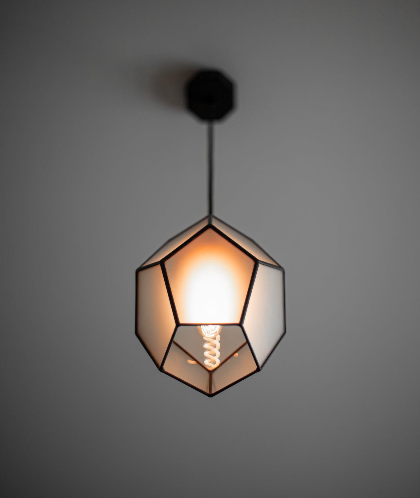 Elongated Dodecahedron Matt Glass Geometric Chandelier