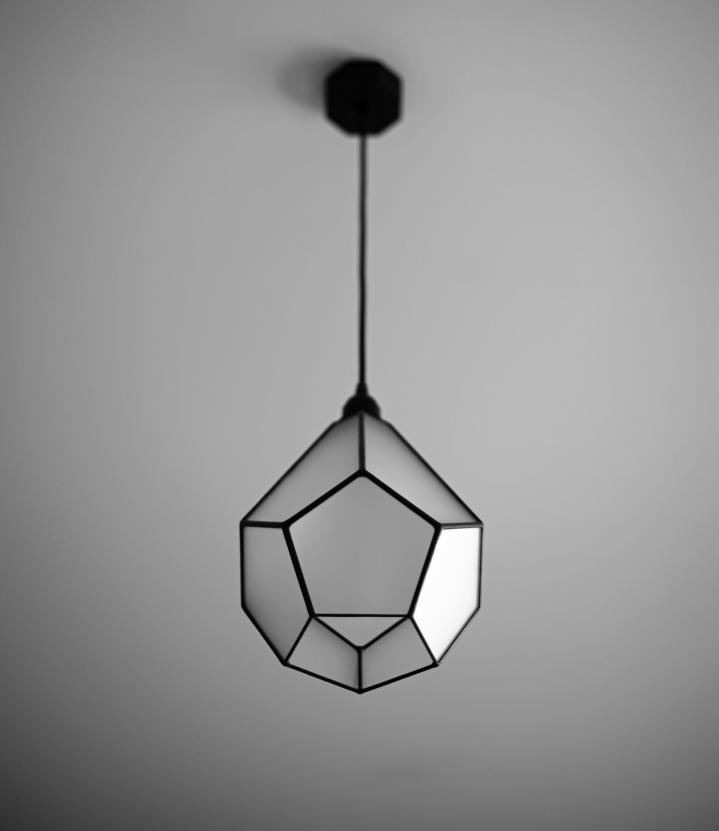 Pointed Dodecahedron Geometric Matt Glass Chandelier