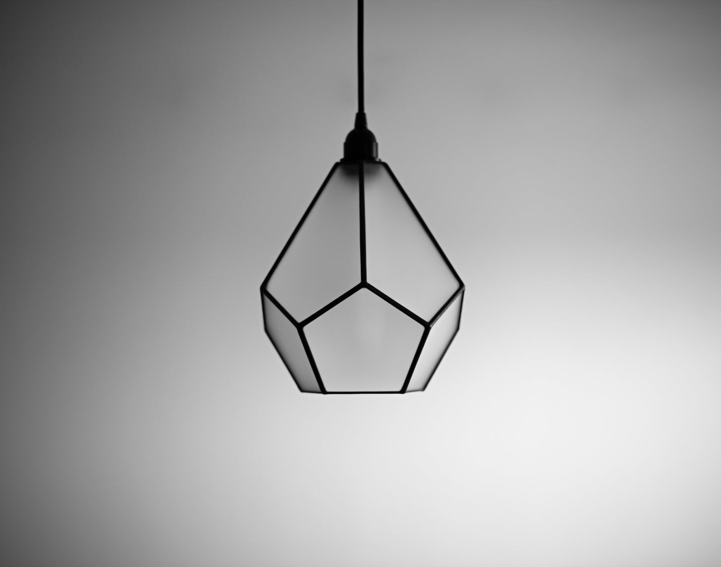 Pointed Dodecahedron Geometric Matt Glass Chandelier