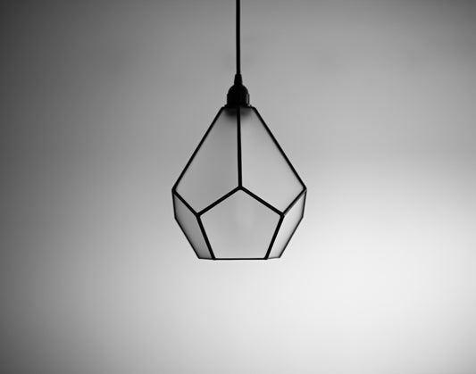 Pointed Dodecahedron Geometric Matt Glass Chandelier