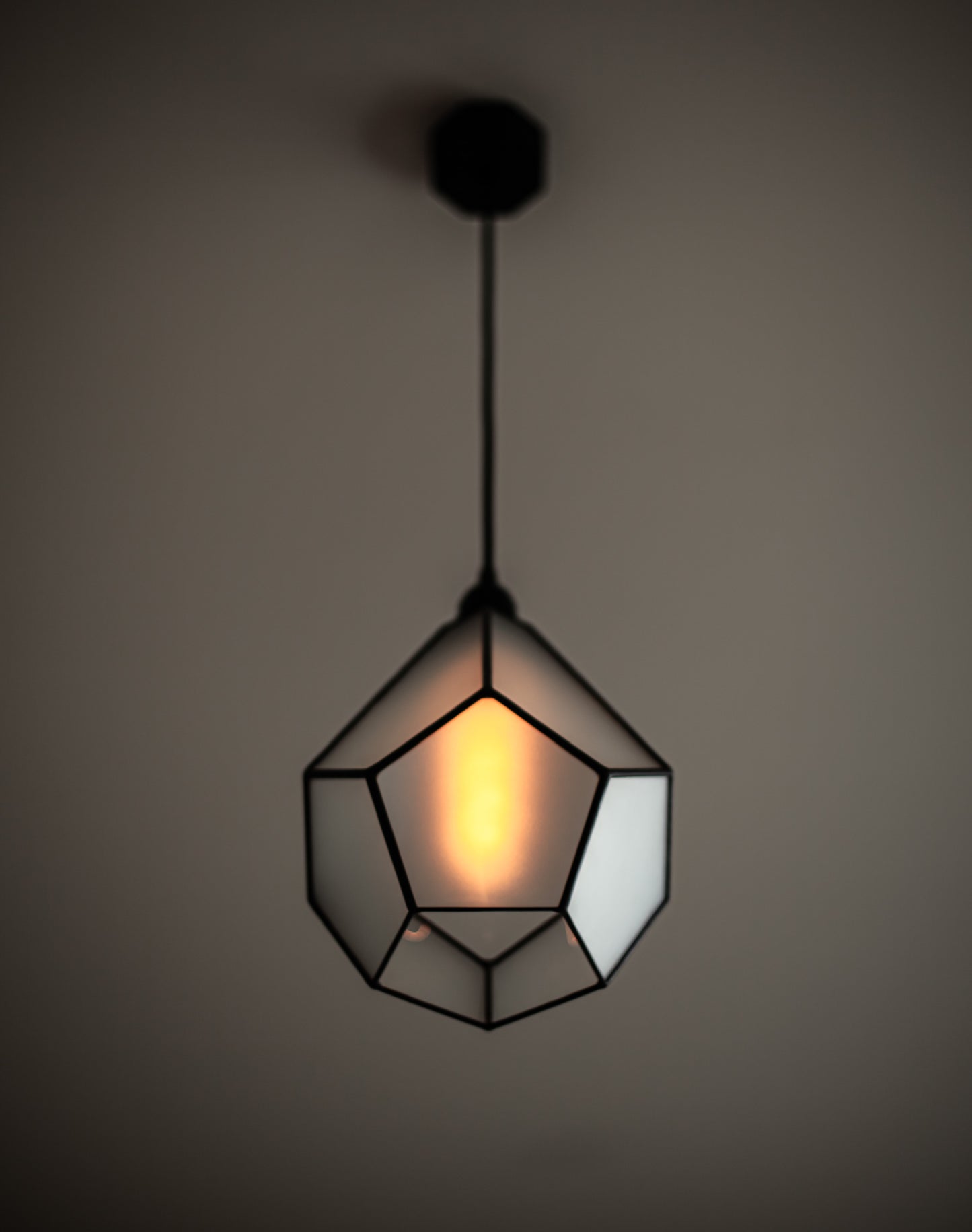 Pointed Dodecahedron Geometric Matt Glass Chandelier