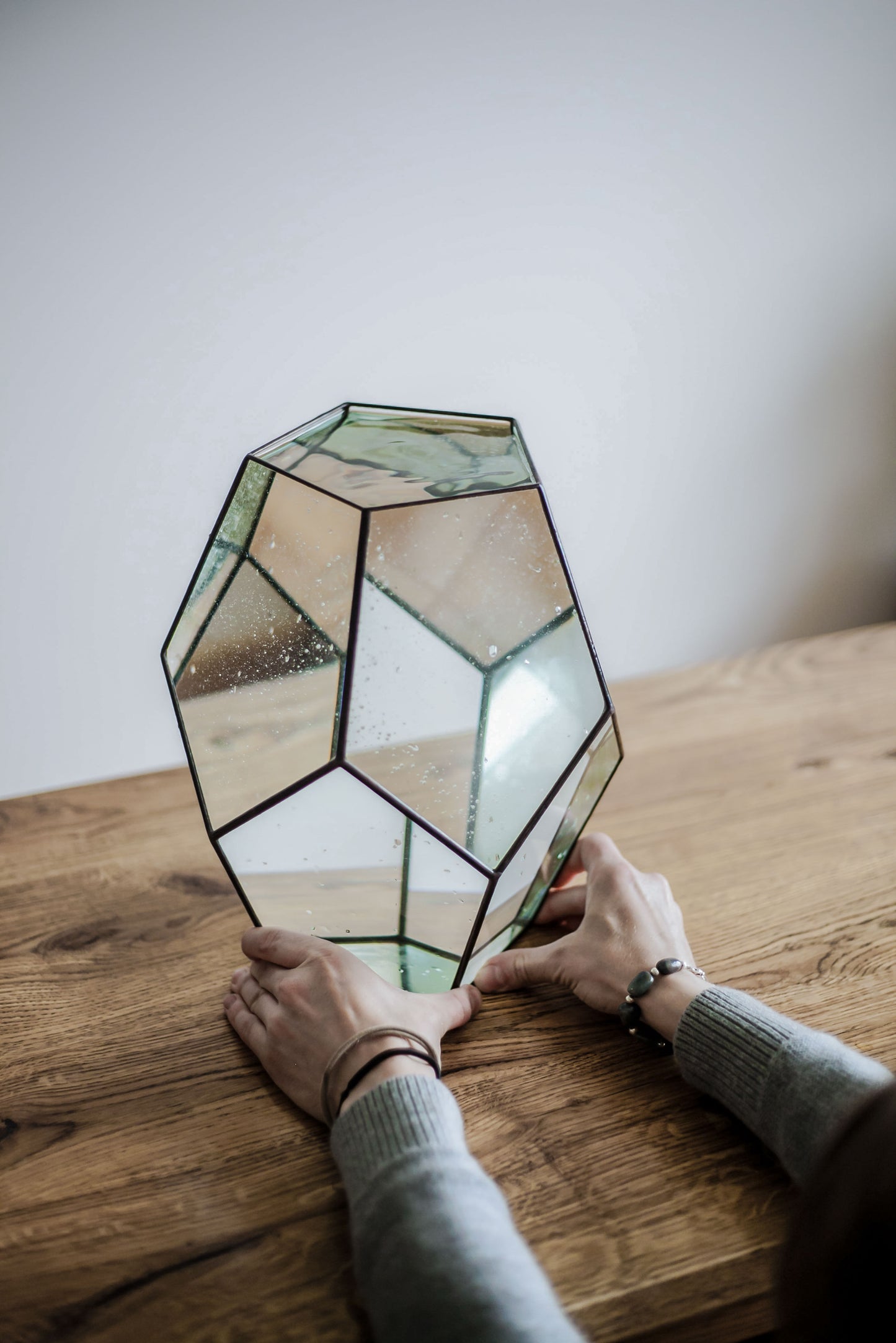 Geometric Dodecahedron Glass Vase