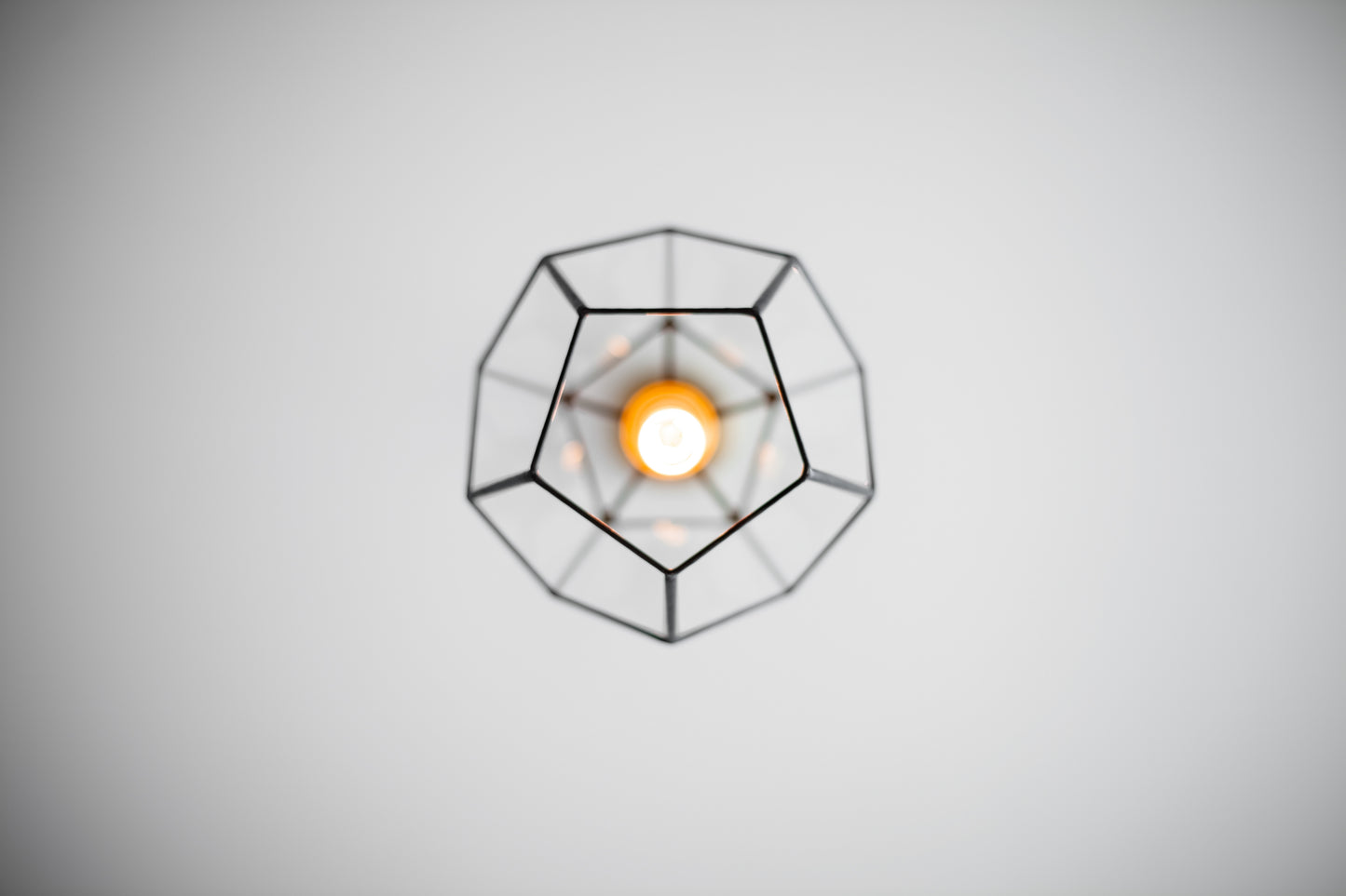 Elongated Dodecahedron Glass Geometric Chandelier