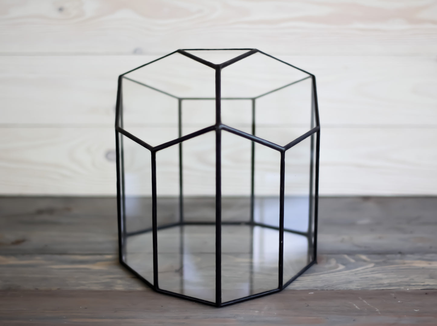 Large Crystal Glass Geometric Terrarium