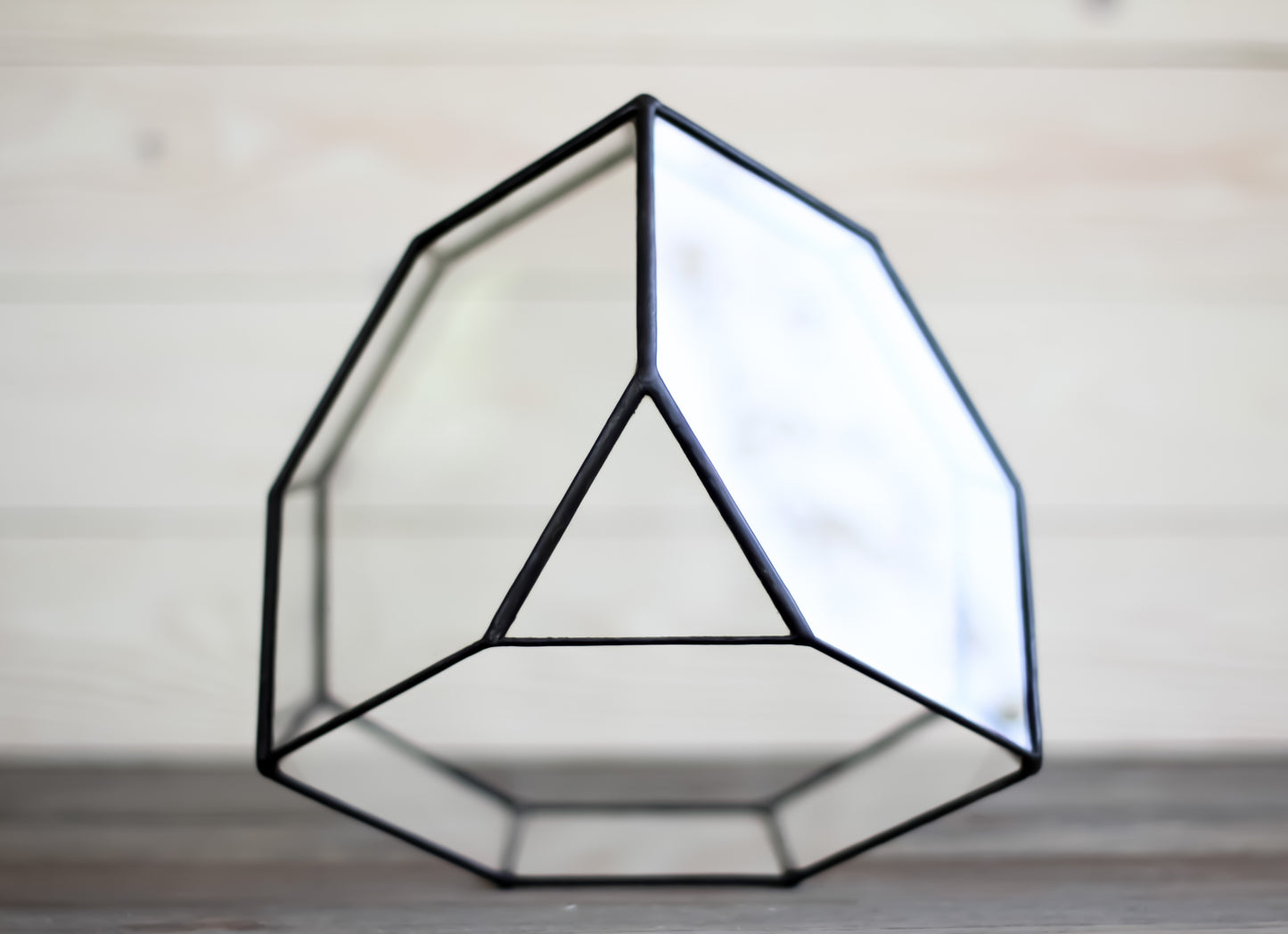 Large Crystal Glass Geometric Terrarium