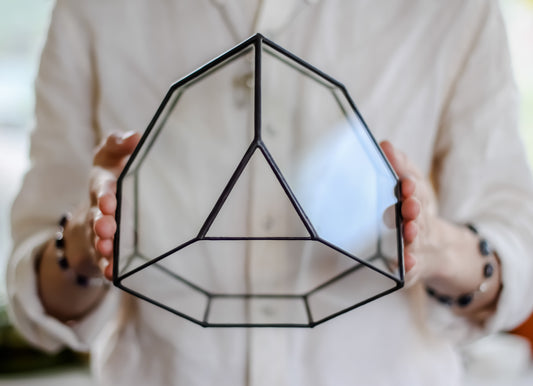 Large Crystal Glass Geometric Terrarium