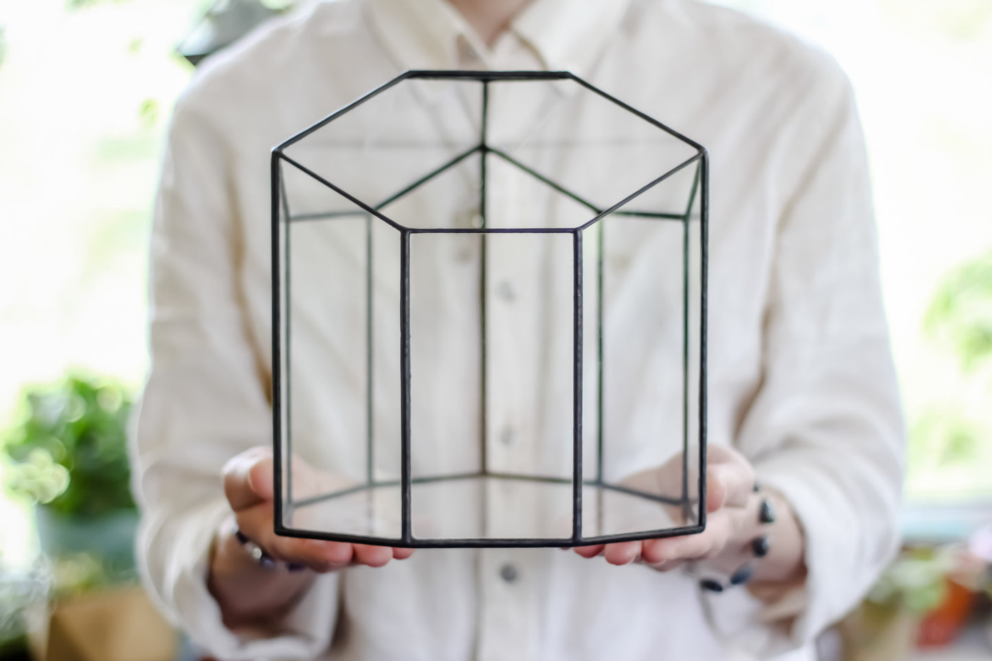 Large Crystal Glass Geometric Terrarium