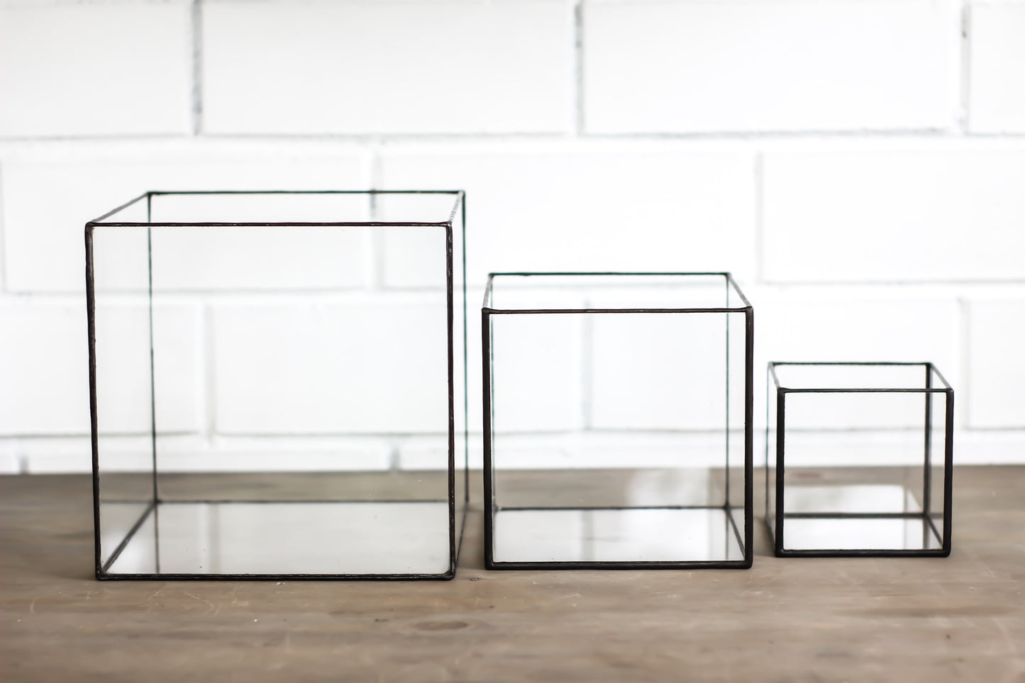 Cube Glass Planter (Set of 3)