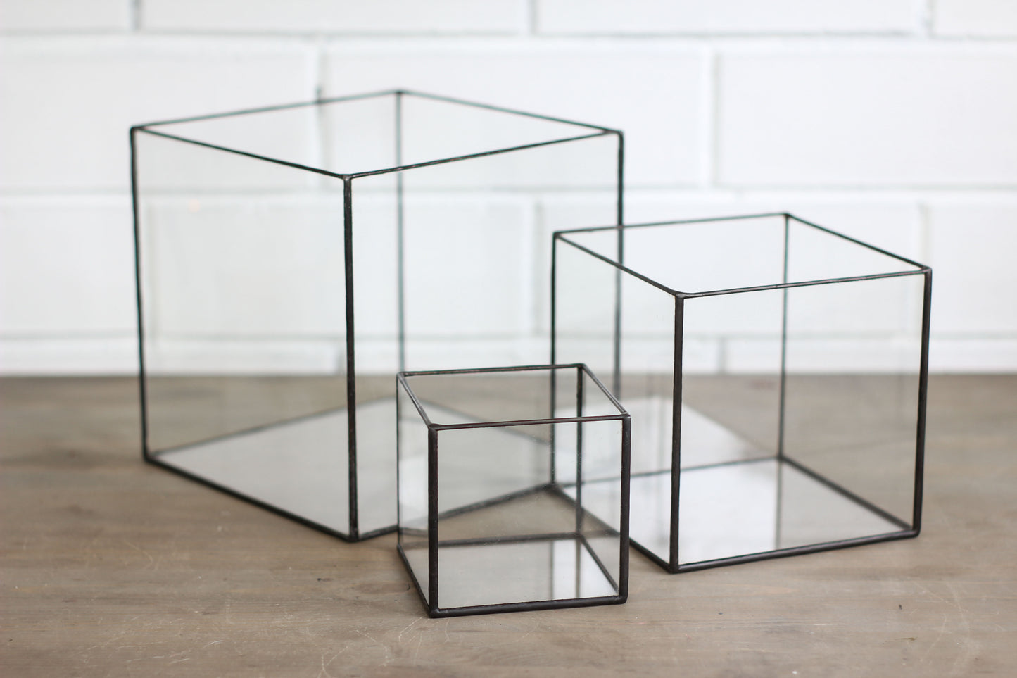 Cube Glass Planter (Set of 3)