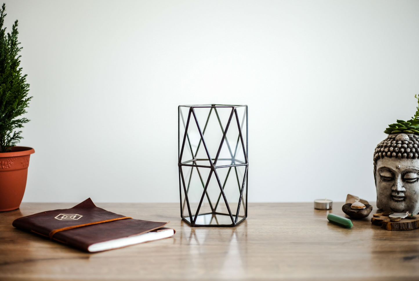 Geometric Double Anti Prism Glass Vase