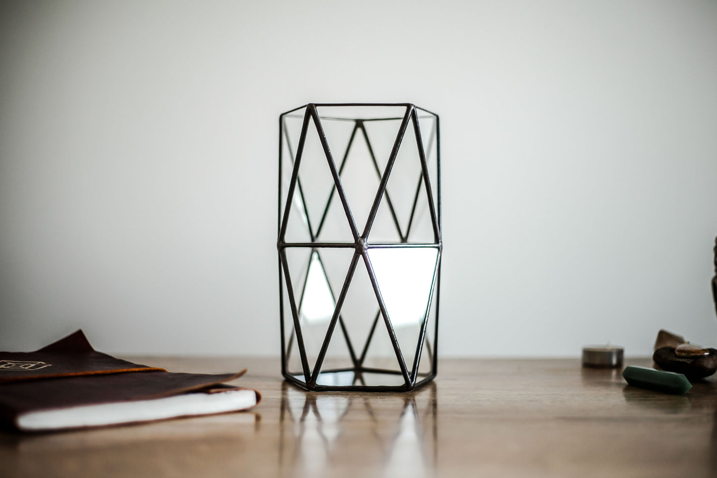 Geometric Double Anti Prism Glass Vase