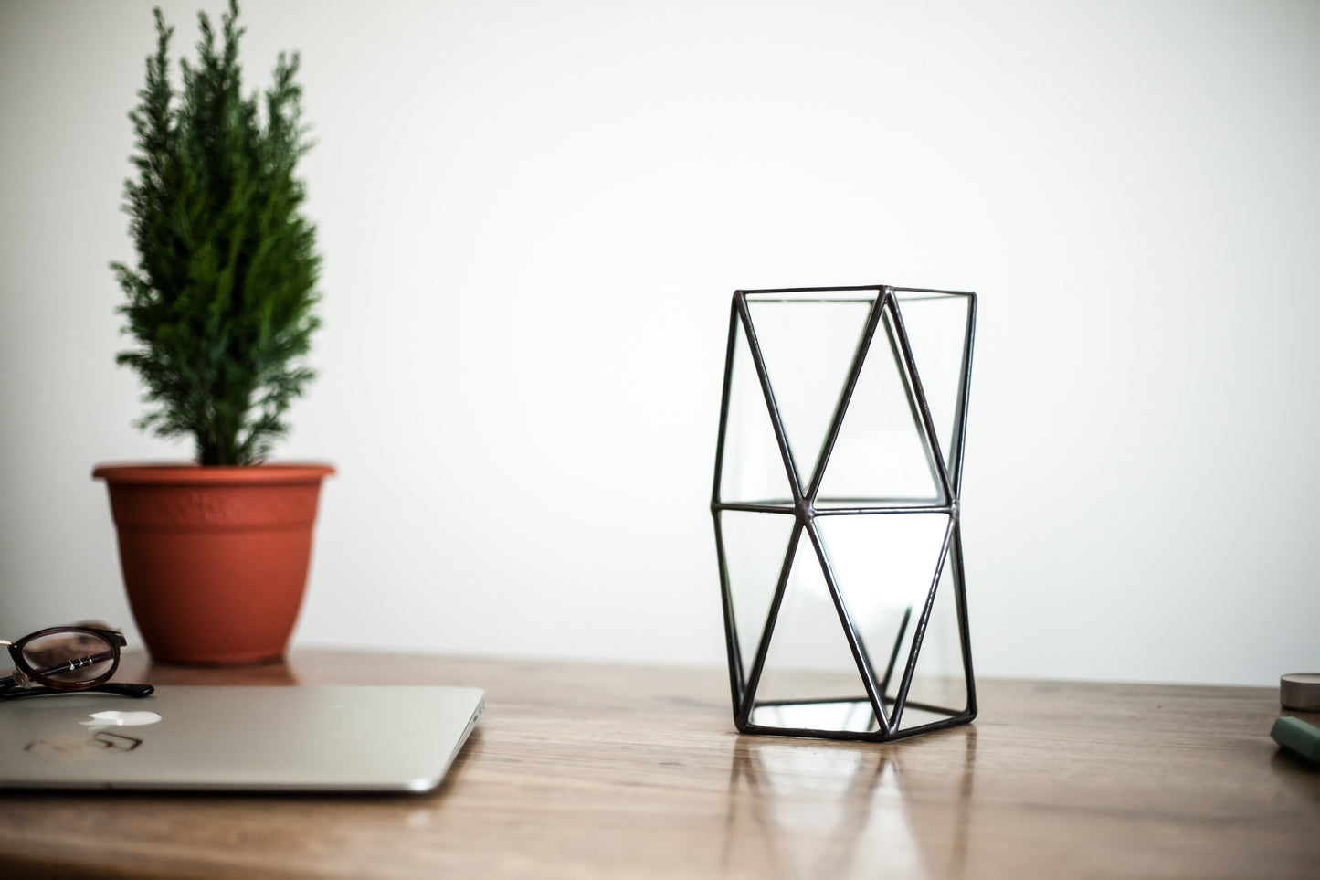Geometric Double Anti Prism Glass Vase