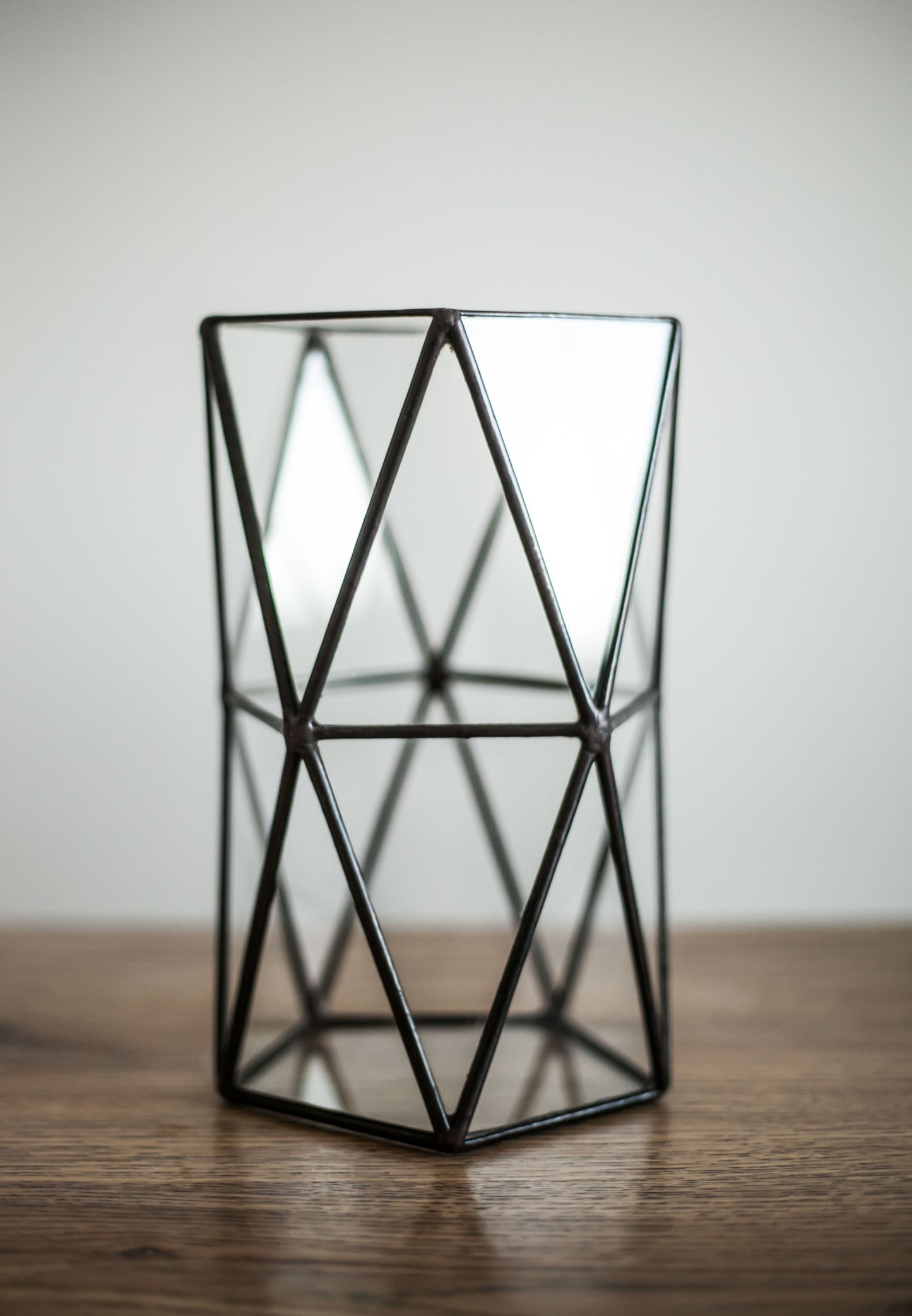 Geometric Double Anti Prism Glass Vase