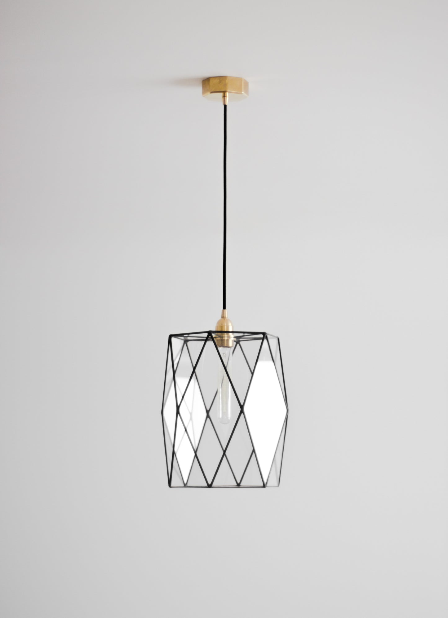 Hexagonal Glass Chandelier