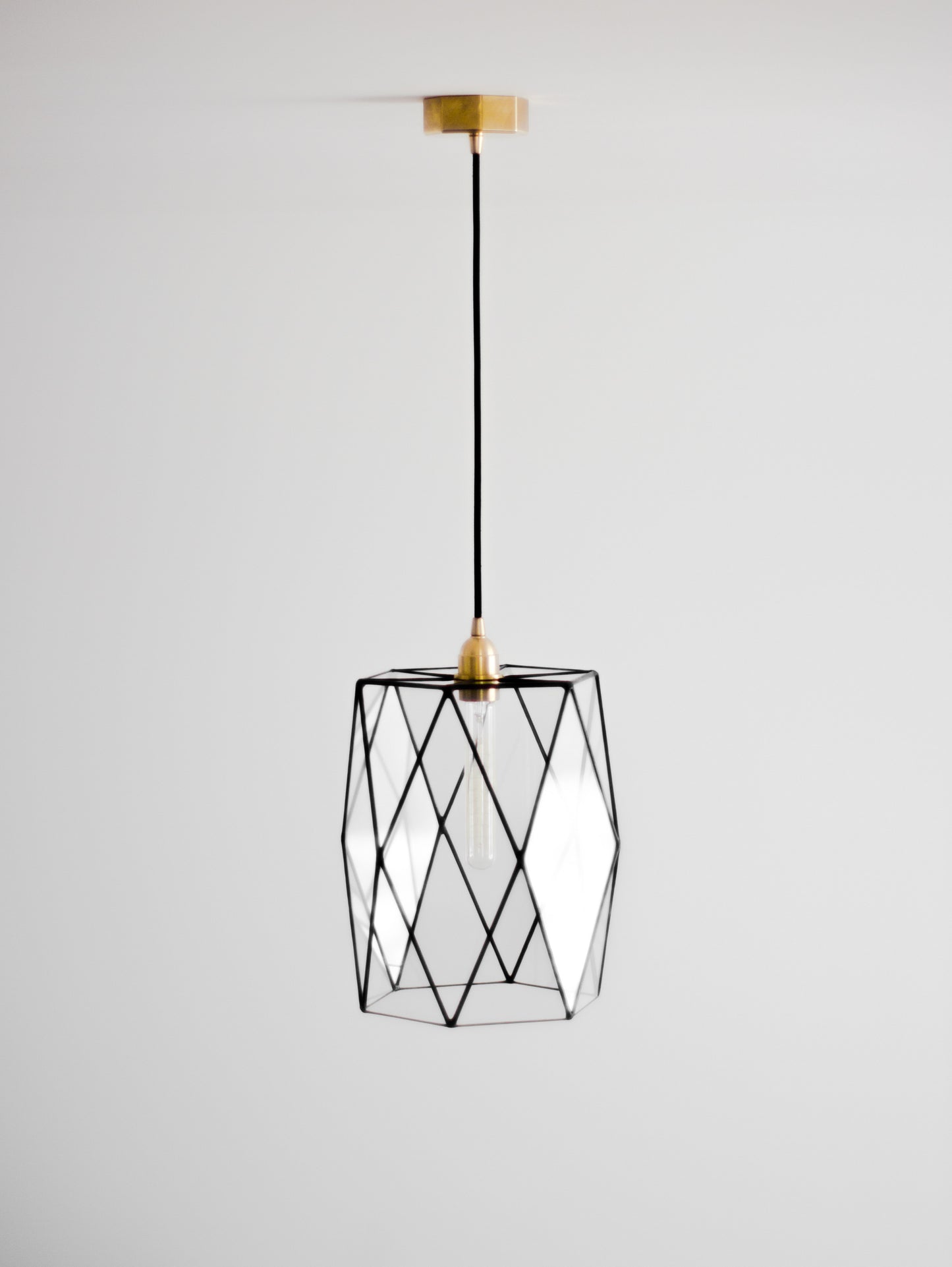 Hexagonal Glass Chandelier