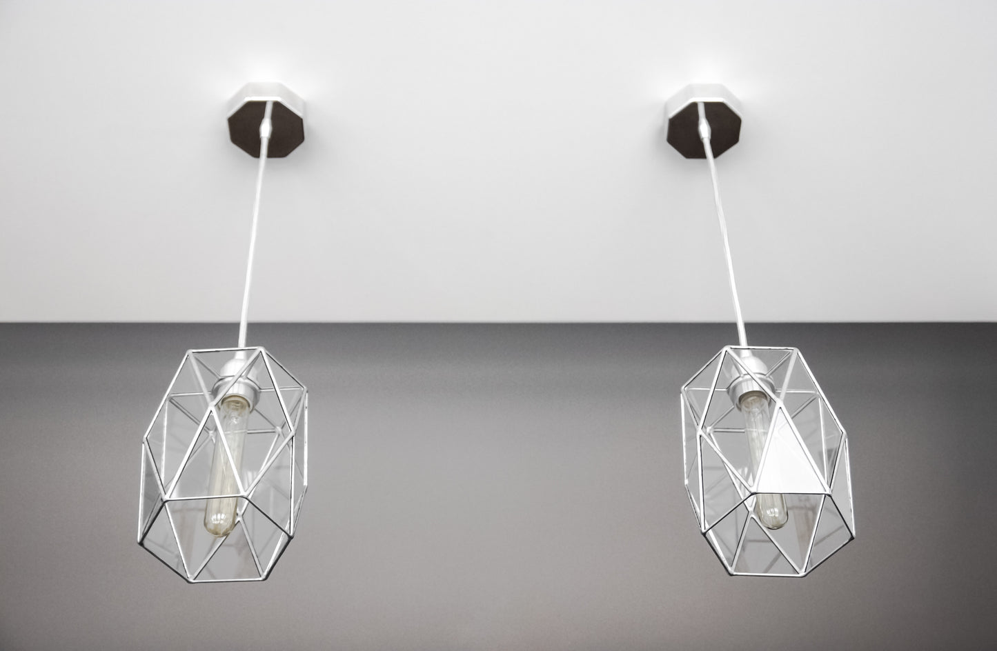 Hexagonal Glass Chandelier