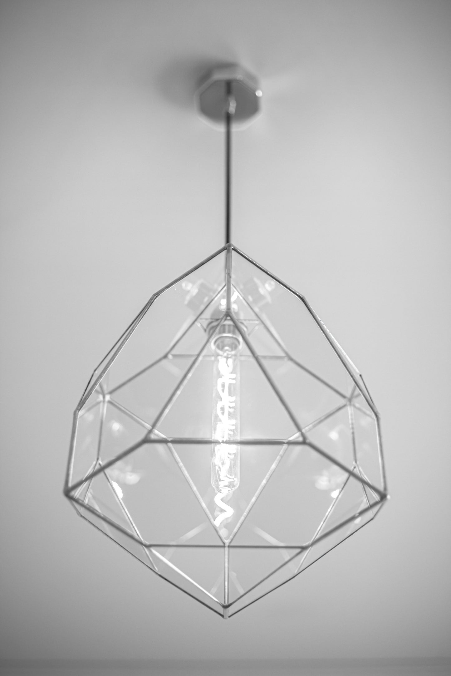 Projected Octahedron Exclusive Geometric Glass Chandelier