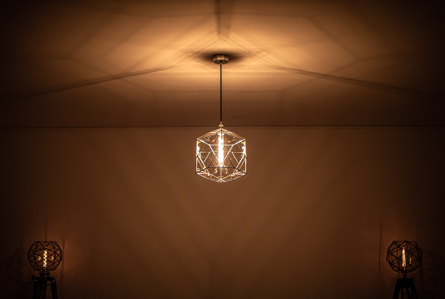 Projected Octahedron Exclusive Geometric Glass Chandelier